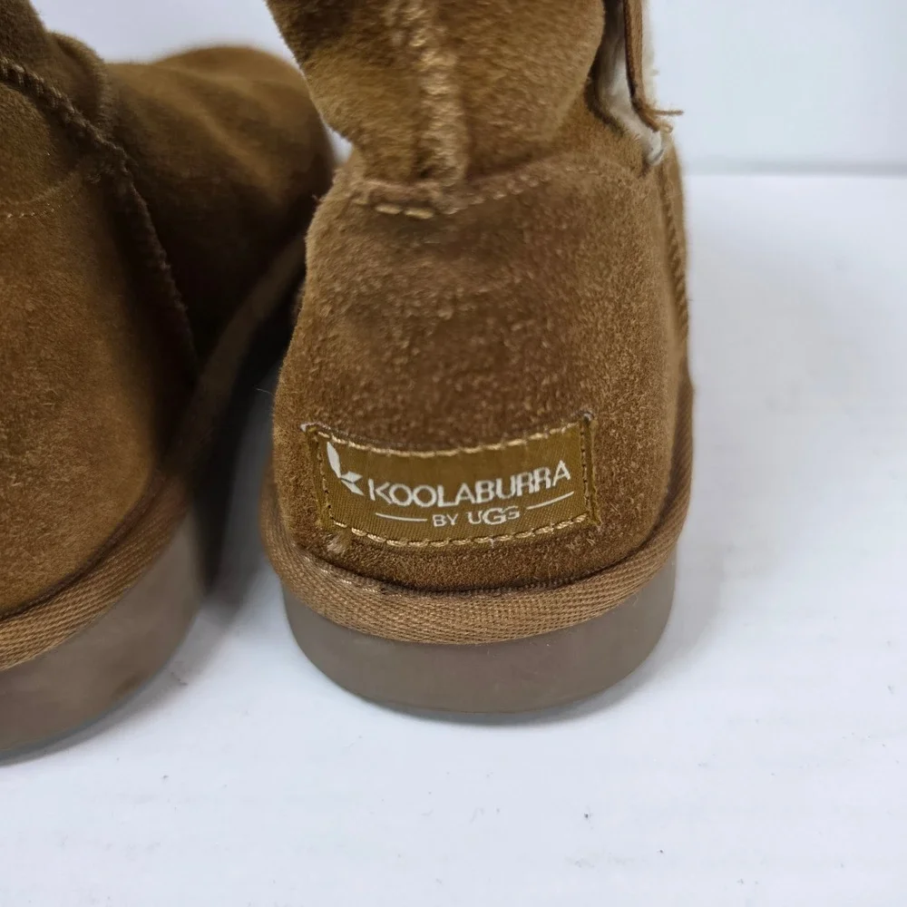 Koolaburra by UGG Victoria Short Chestnut‎ Suede Bow Boots Mens 3 Womens 5